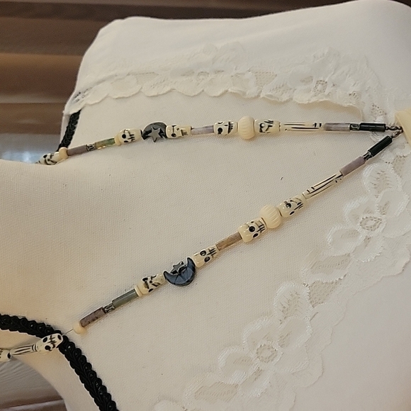 ARTISAN carved bone jasper moon goddess earth primitive Lavalier Necklace - Picture 10 of 11